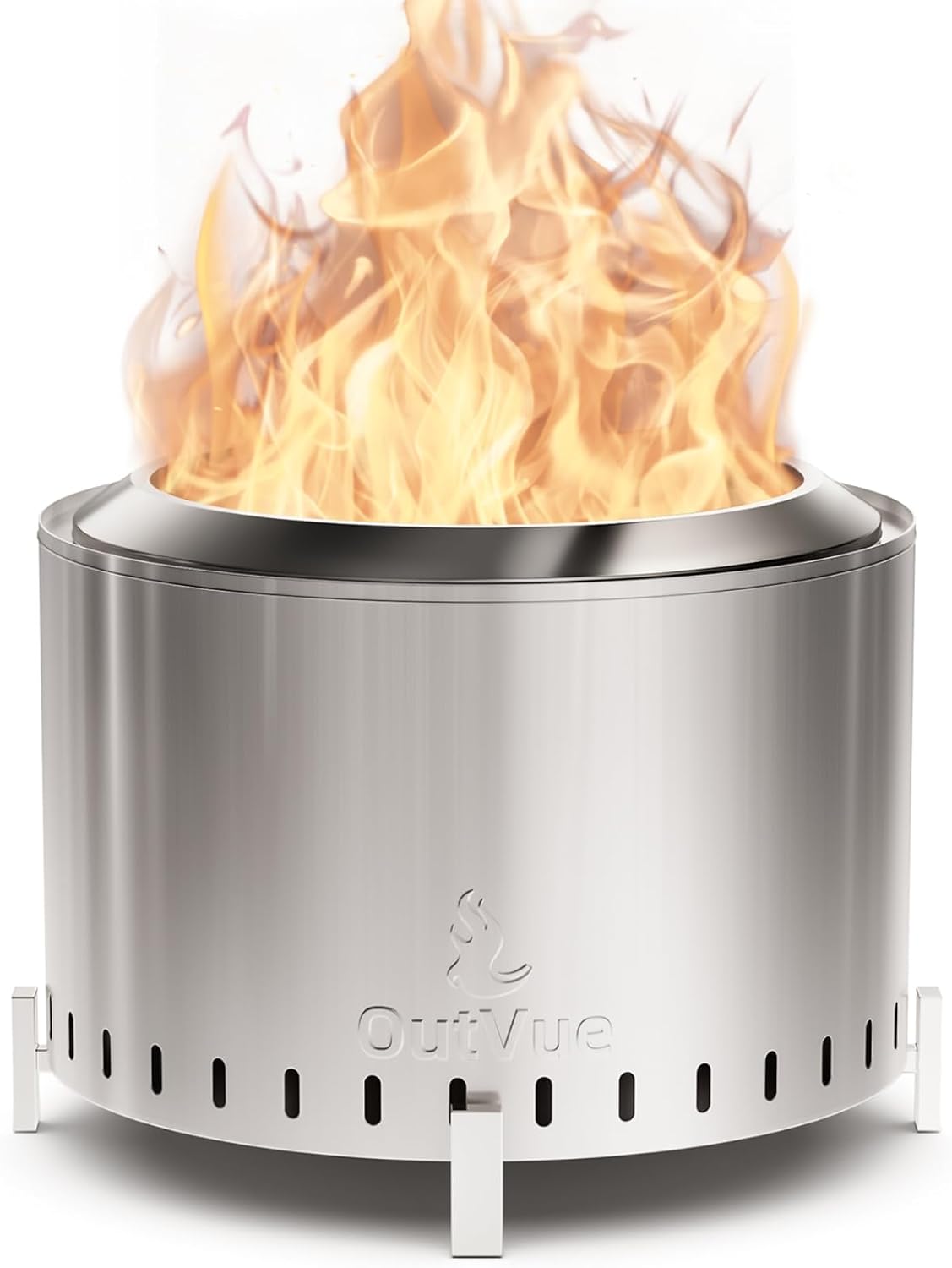 OutVue 22 inch Stainless Steel Smokeless Fire Pit with Waterproof Cover