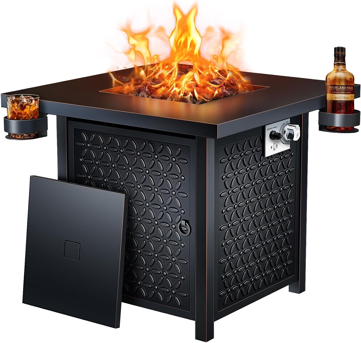 Ciays Propane Fire Pits 32 Inch Outdoor Gas Fire Pit, 50,000 BTU Steel Fire...